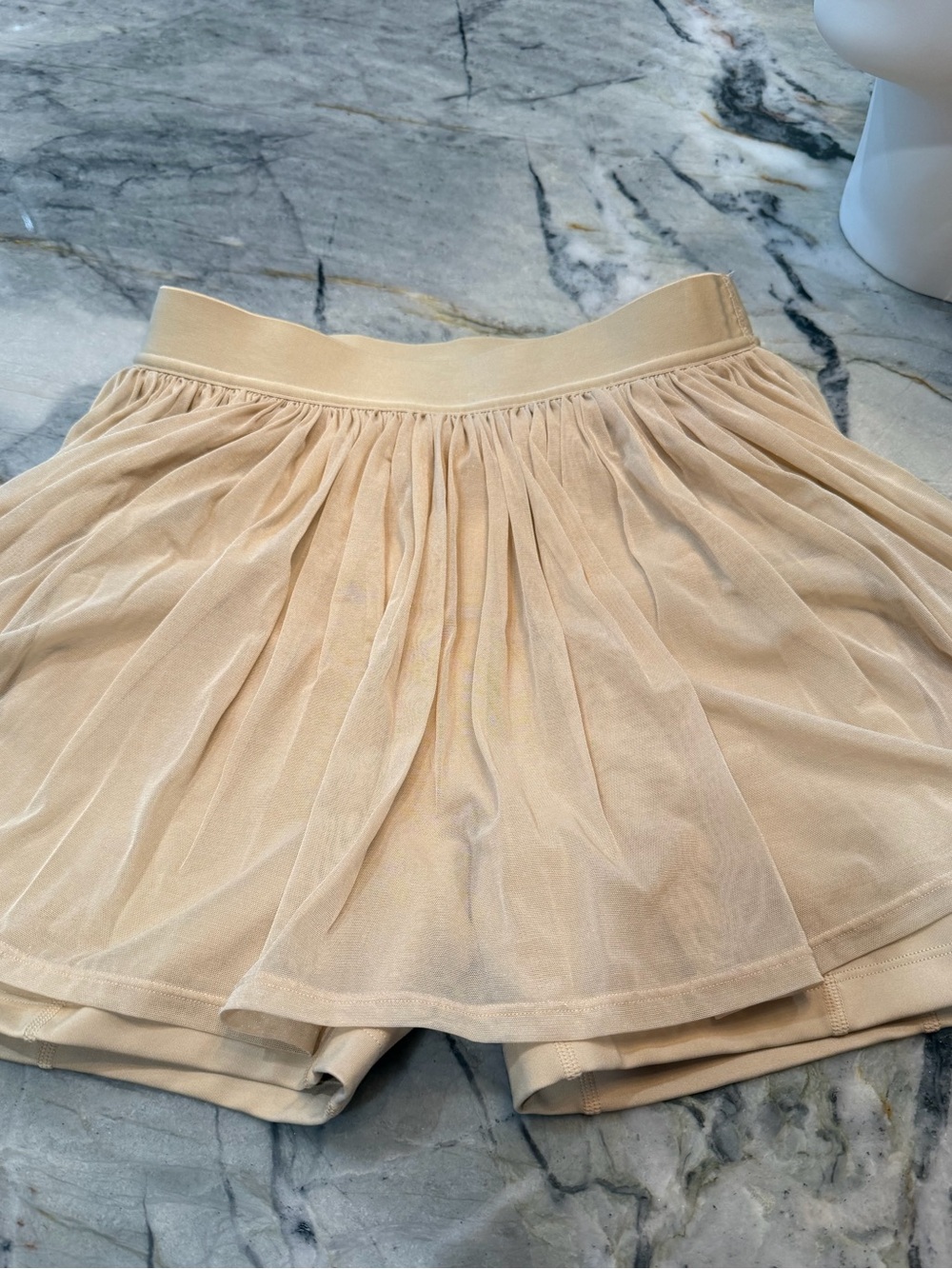 Wilson Light Beige Athletic Shorts with Skirted Overlay